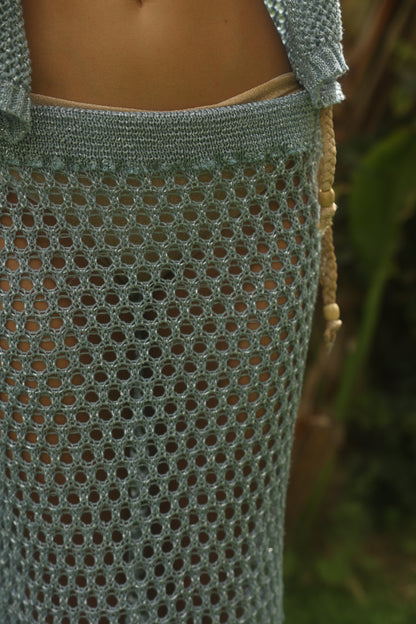 Blue Flora Skirt