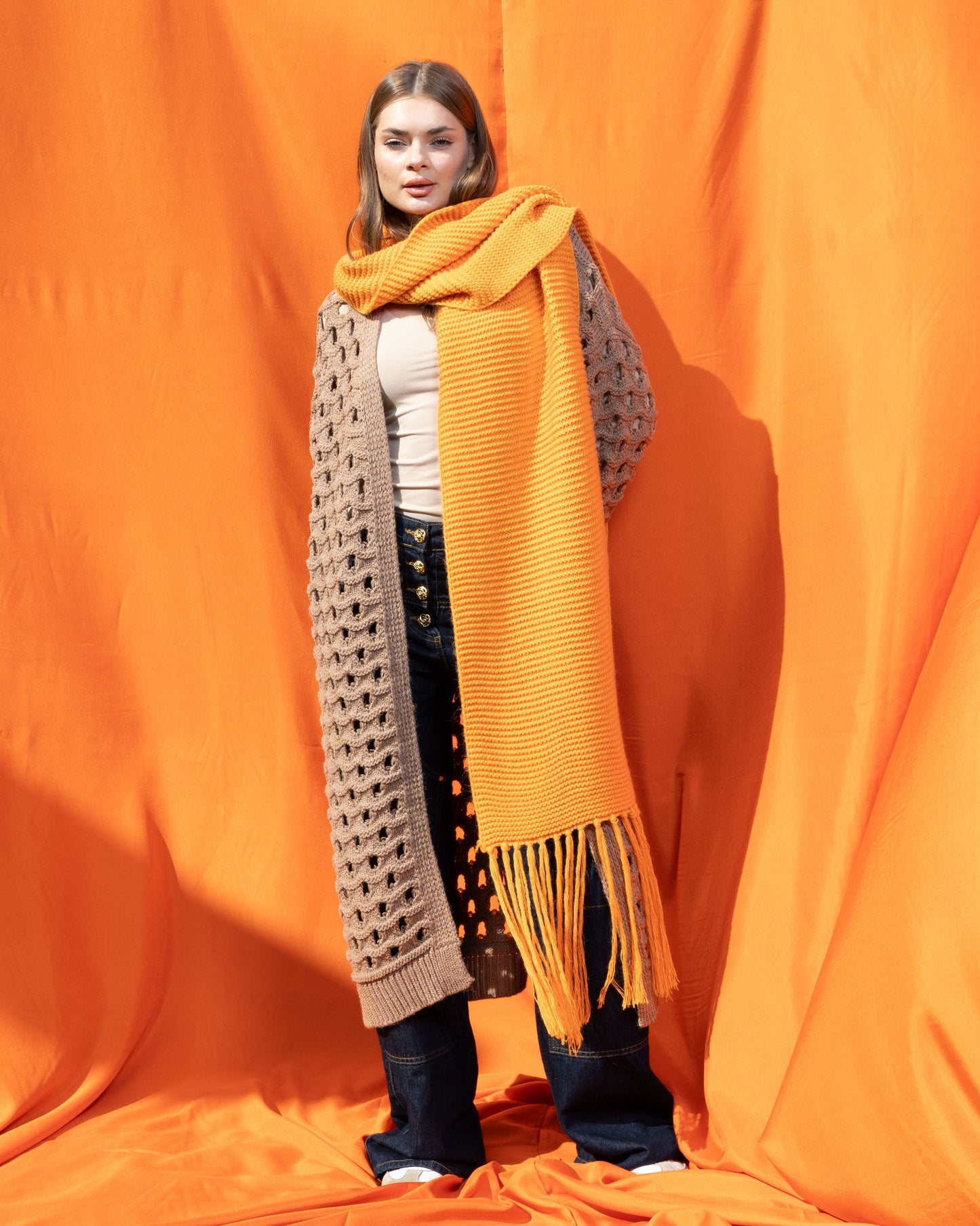 Orange Lynx Scarf