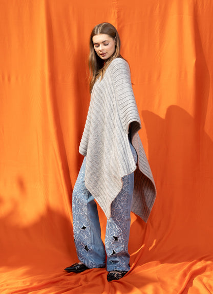 Gray Chandra Poncho