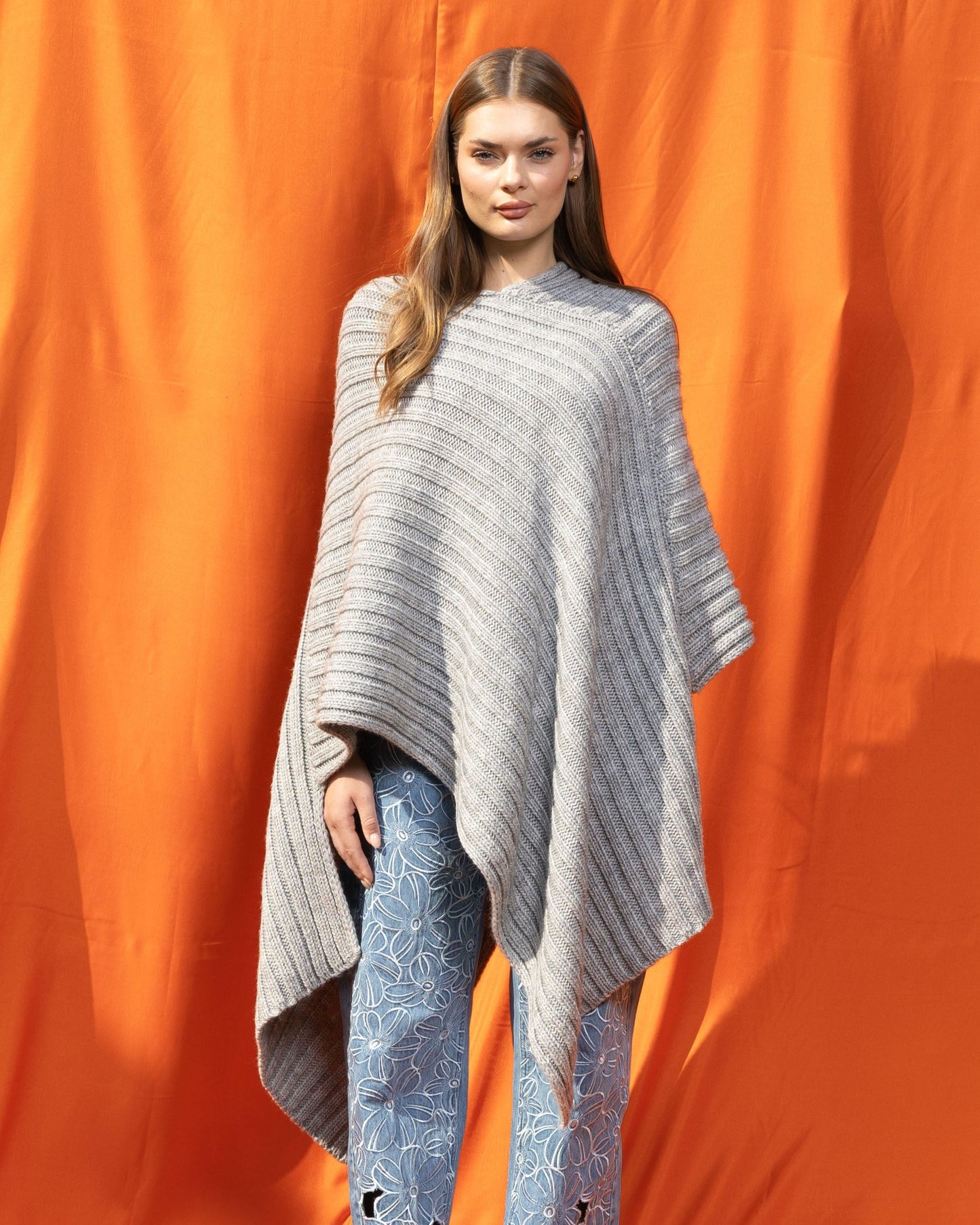 Gray Chandra Poncho