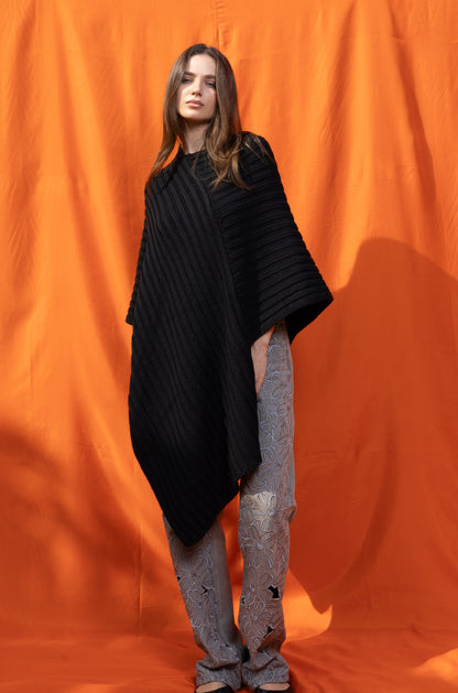 Black Chandra Poncho