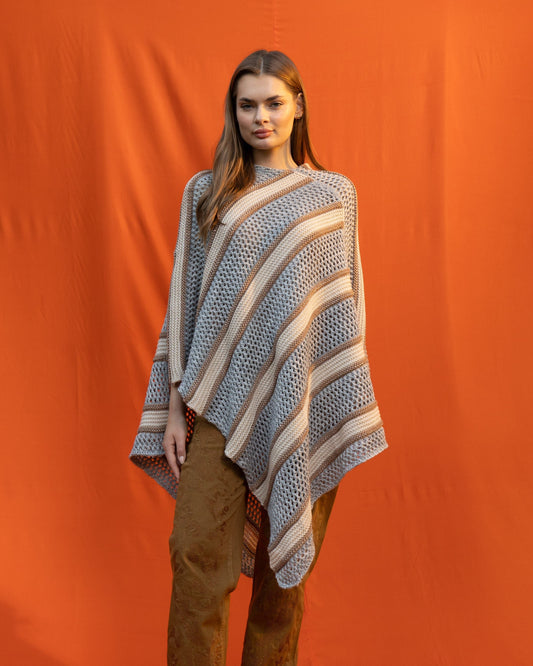 Grayish Striped Poncho