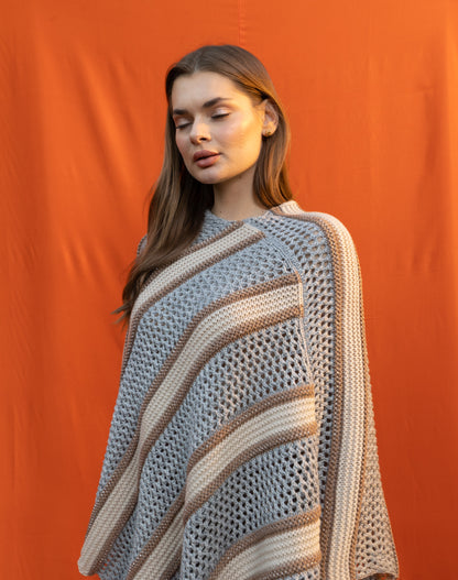 Grayish Striped Poncho