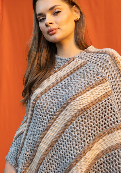 Grayish Striped Poncho