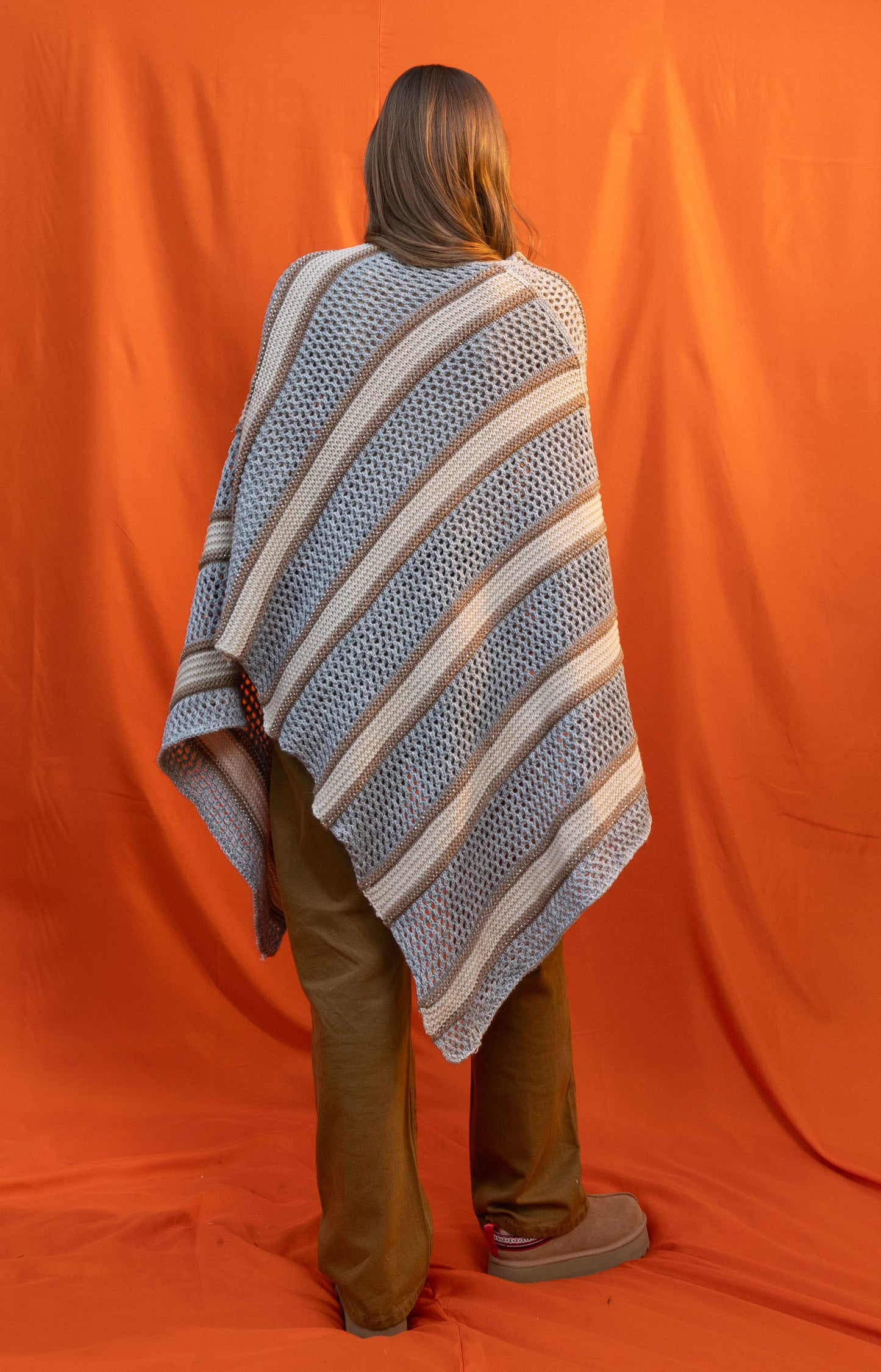 Grayish Striped Poncho