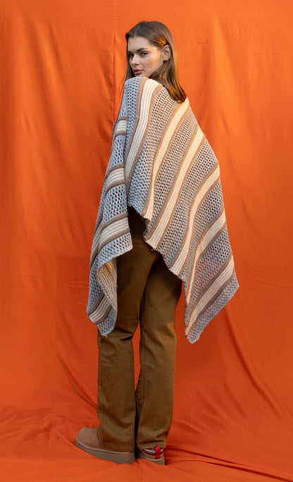 Grayish Striped Poncho