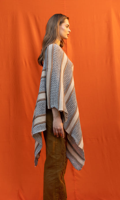 Grayish Striped Poncho