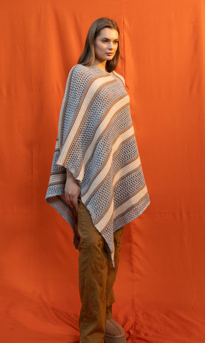 Grayish Striped Poncho