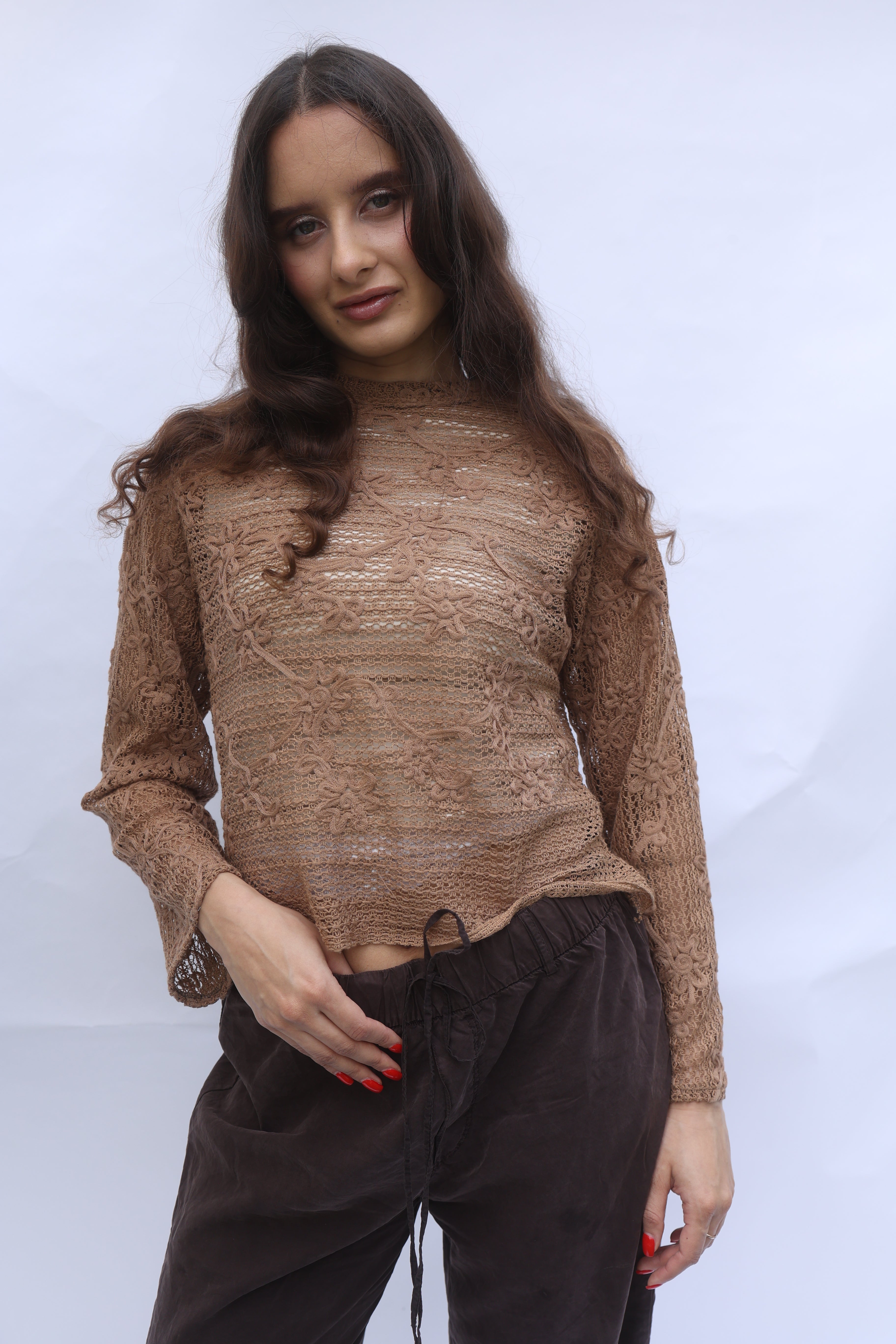 Lace Blouse with Crochet-Style