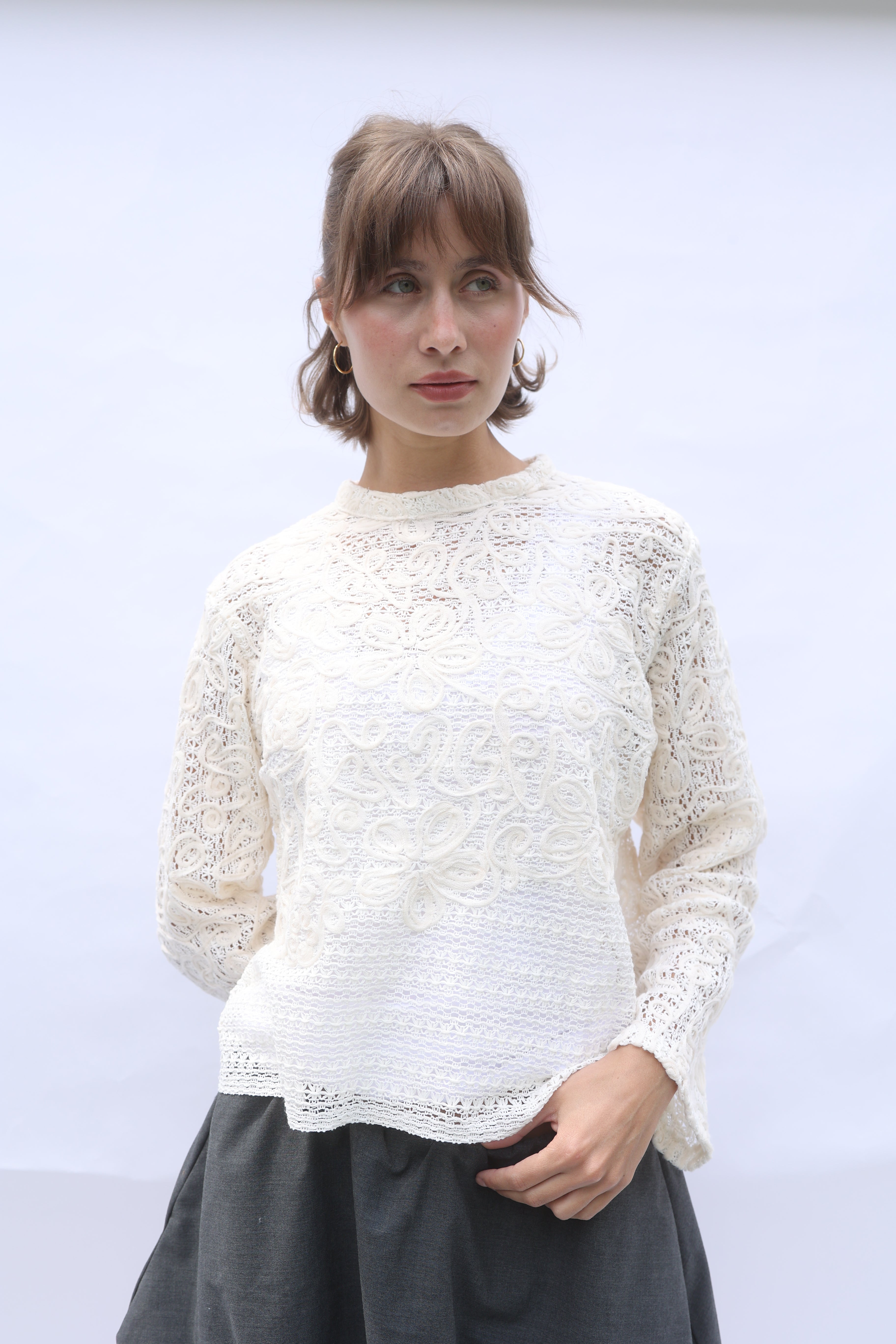 Lace Blouse with Crochet-Style