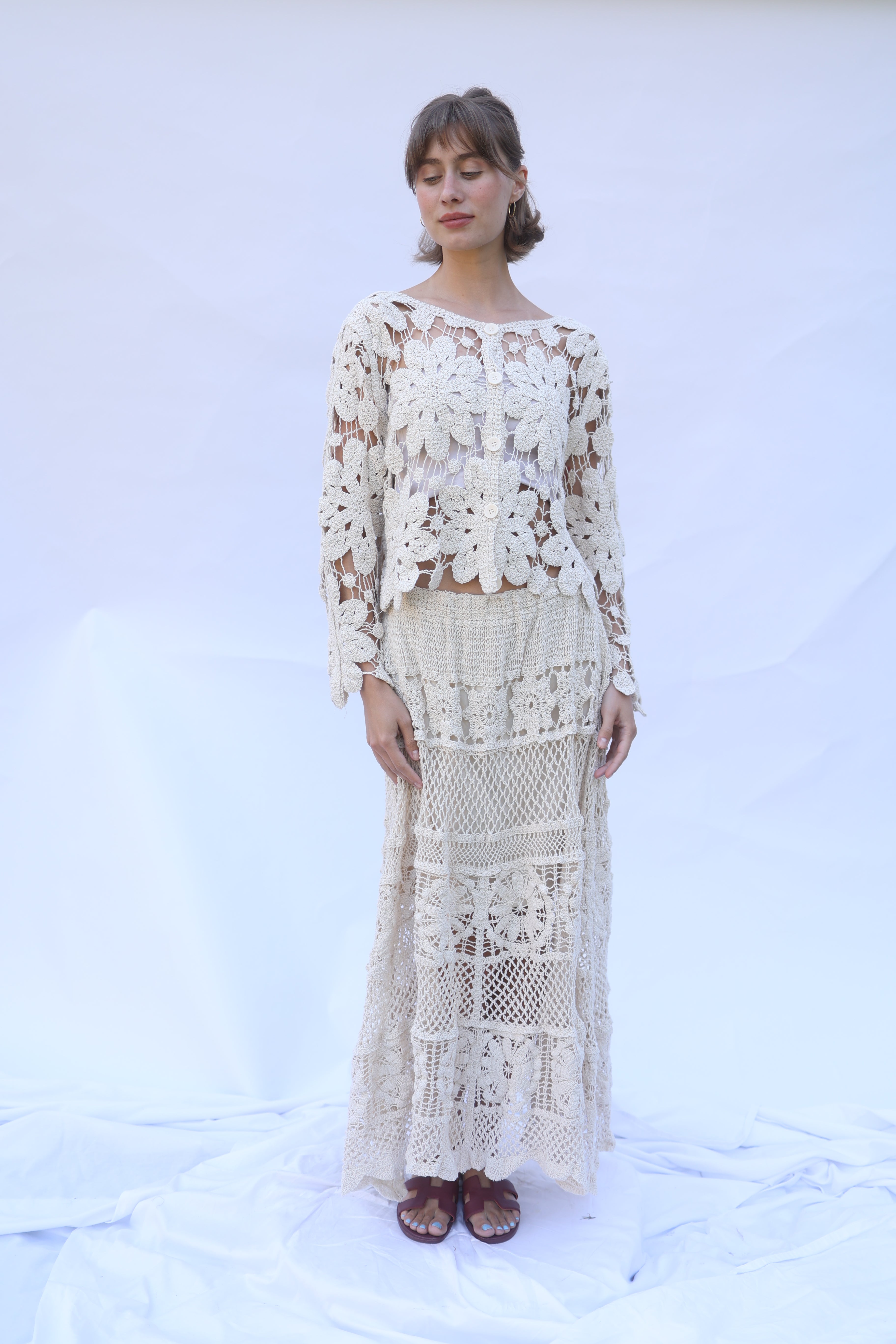 Boho Flower Crochet Blouse