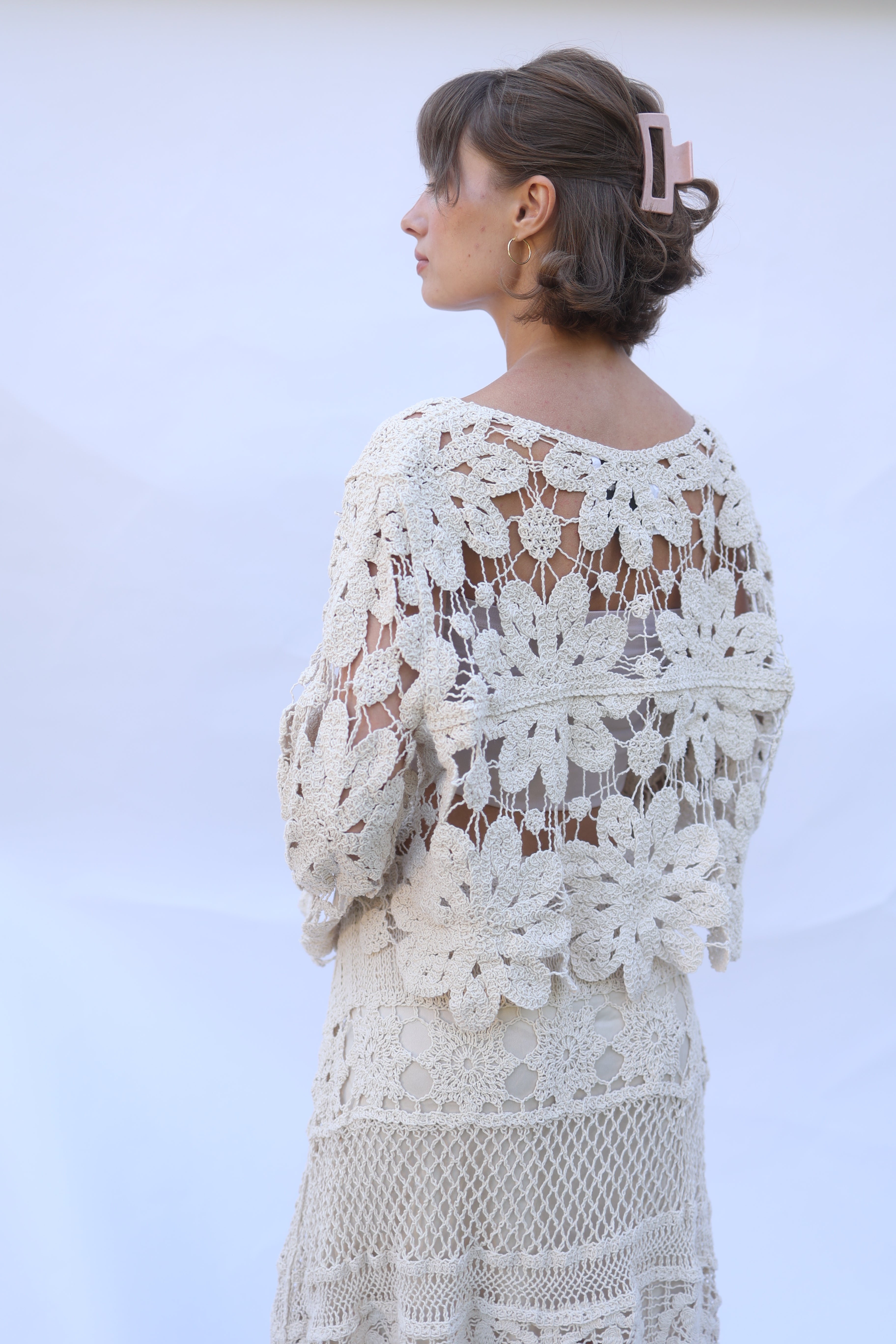 Boho Flower Crochet Blouse