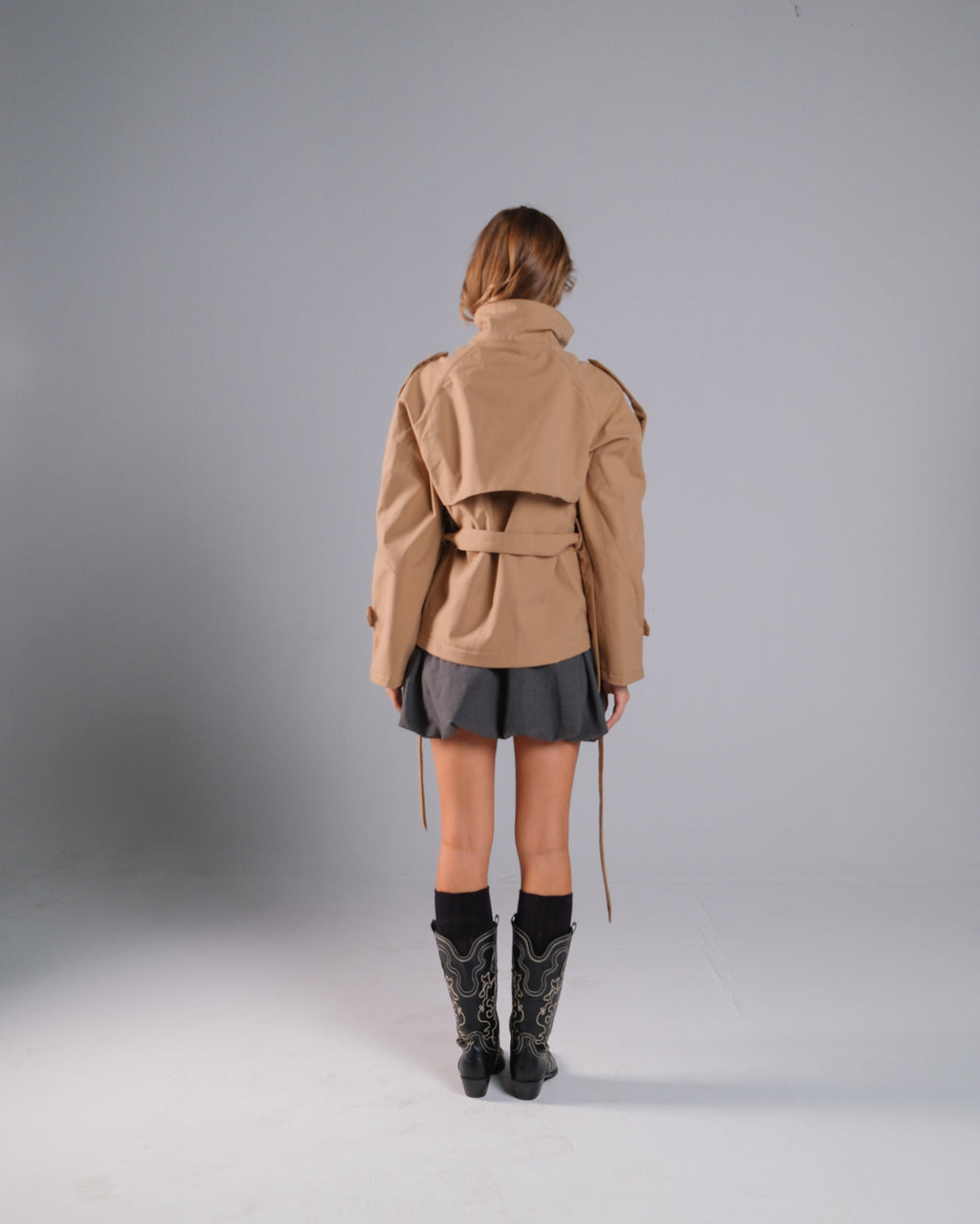 Funnel-Neck Trench Jacket