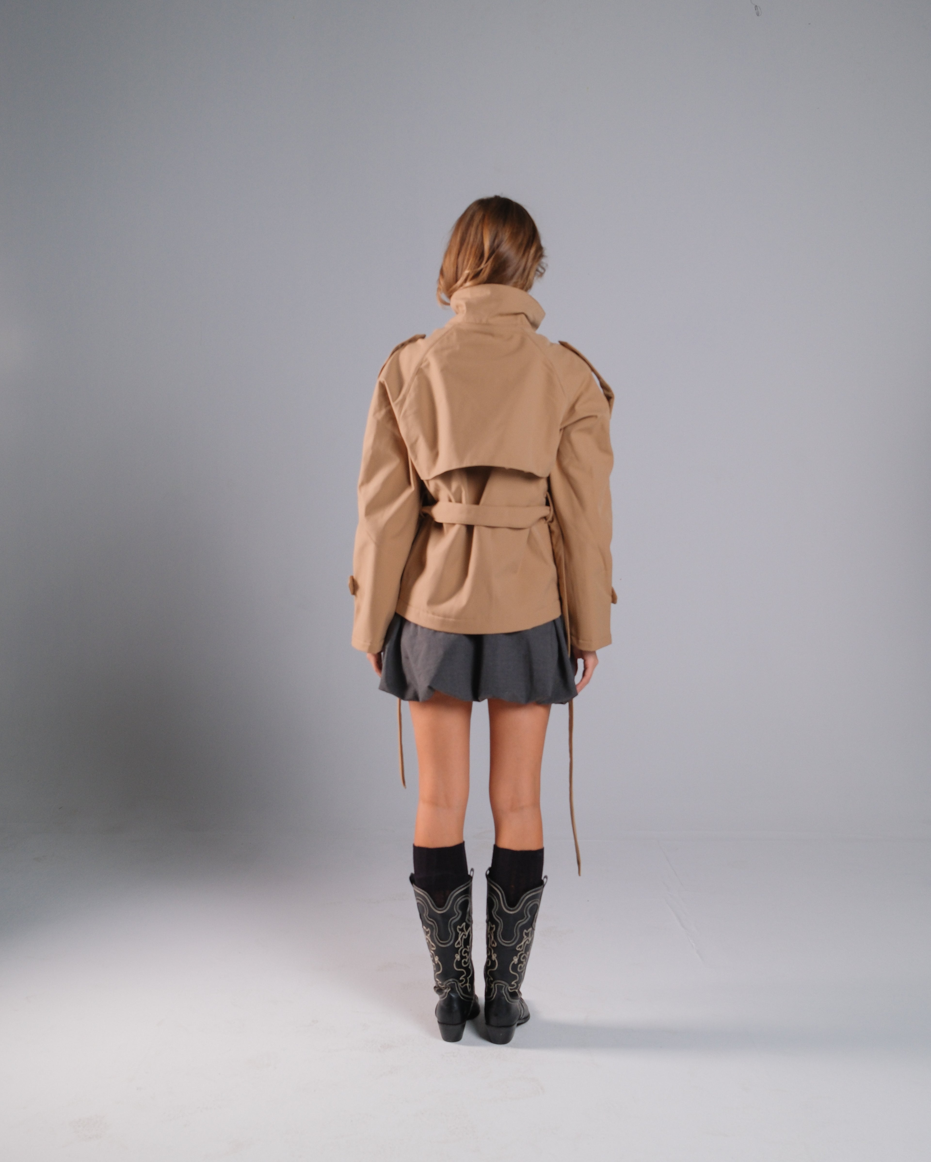 Funnel-Neck Trench Jacket