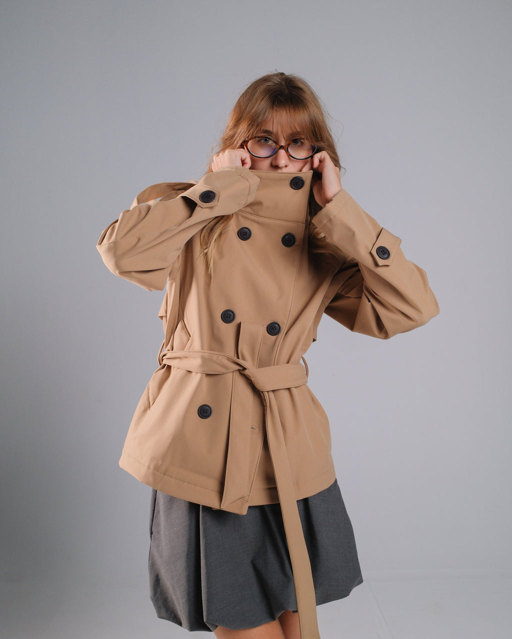 Funnel-Neck Trench Jacket