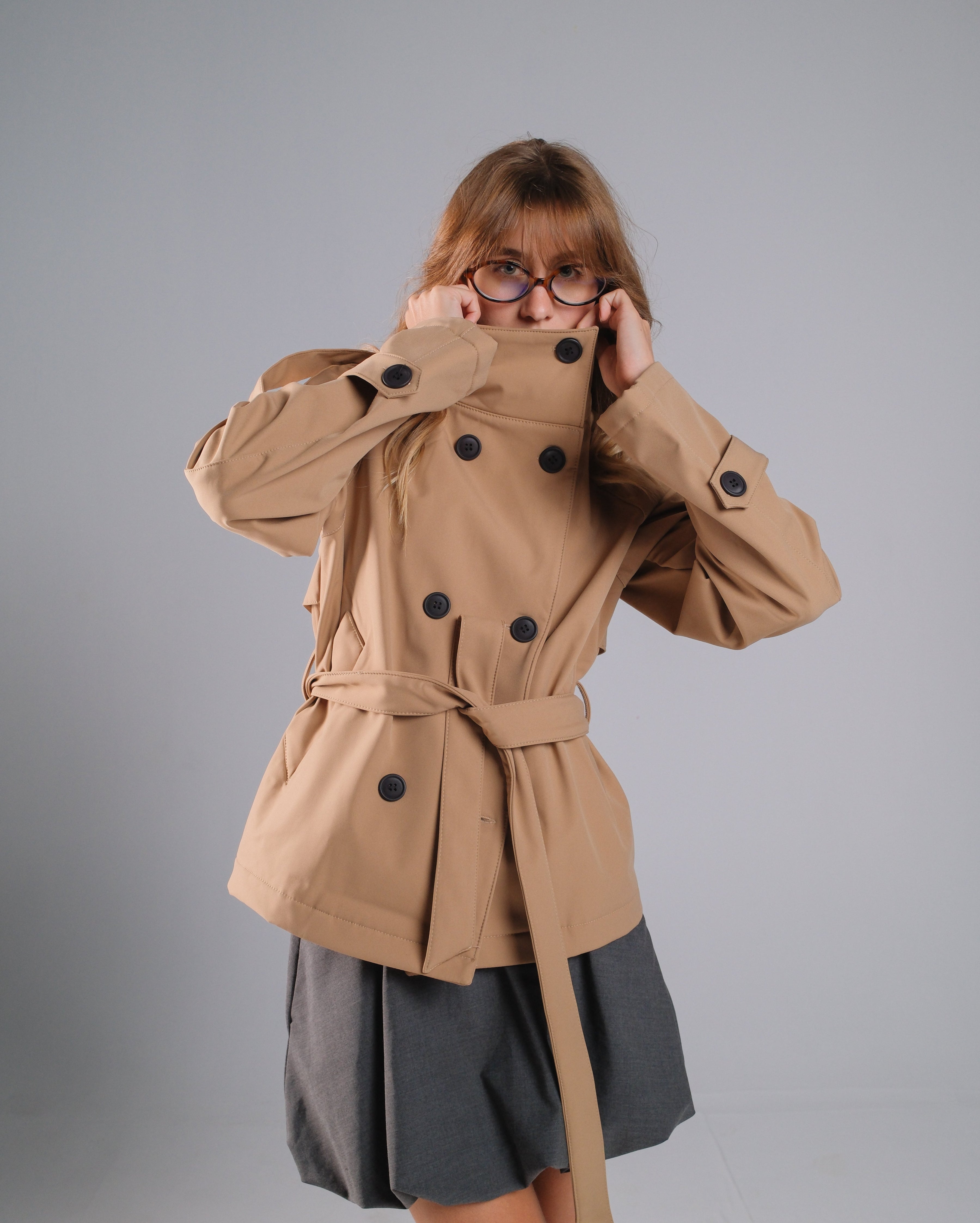 Funnel-Neck Trench Jacket