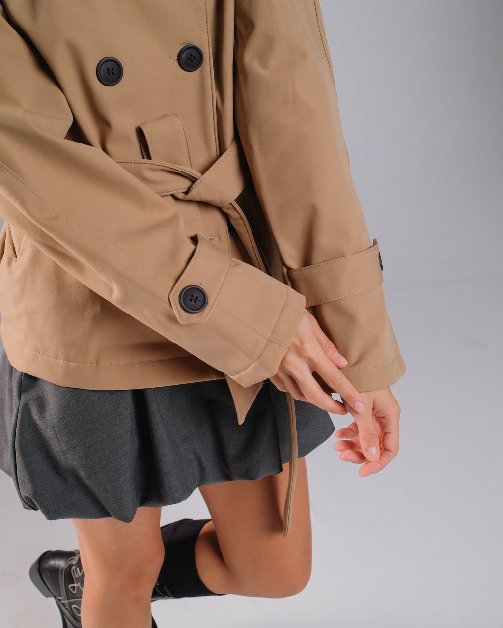 Funnel-Neck Trench Jacket
