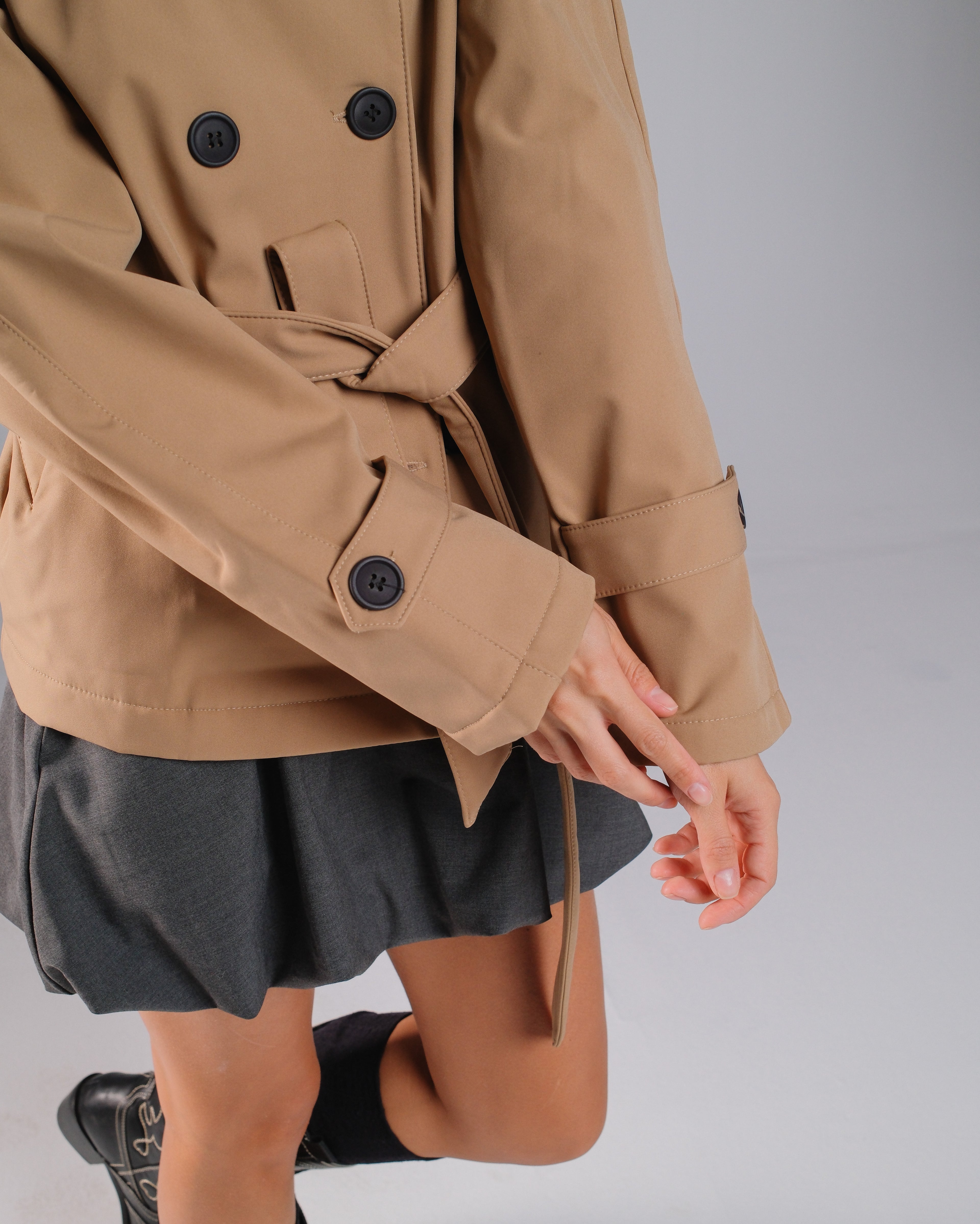 Funnel-Neck Trench Jacket