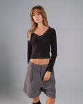 V-Neck Merino Wool Lace Top