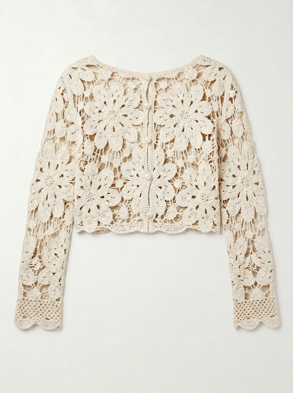 Boho Flower Crochet Blouse
