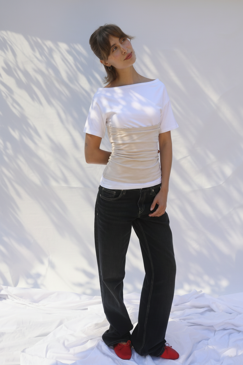 Polyamide Off-shoulder Top