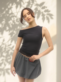 Polyamide Asymmetric Lace Top