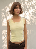 Ribbed Lace Tank Top